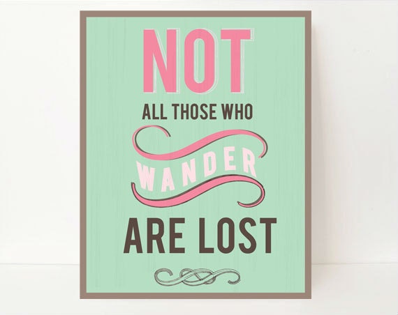 Not All Who Wander Are Lost Typography Wall Art | Etsy