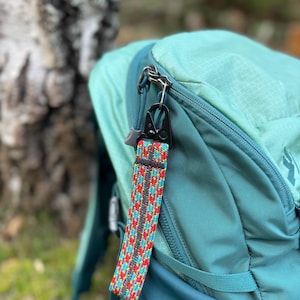Chaveiro de corda de escalada reciclada (grande) – Presente artesanal para amantes da natureza | Chaveiro de corda reciclada para escaladores e aventureiros