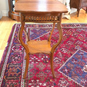 Antique Edwardian Oak Two-Tier Table Arts & Crafts British Occasional Side Accent Furniture