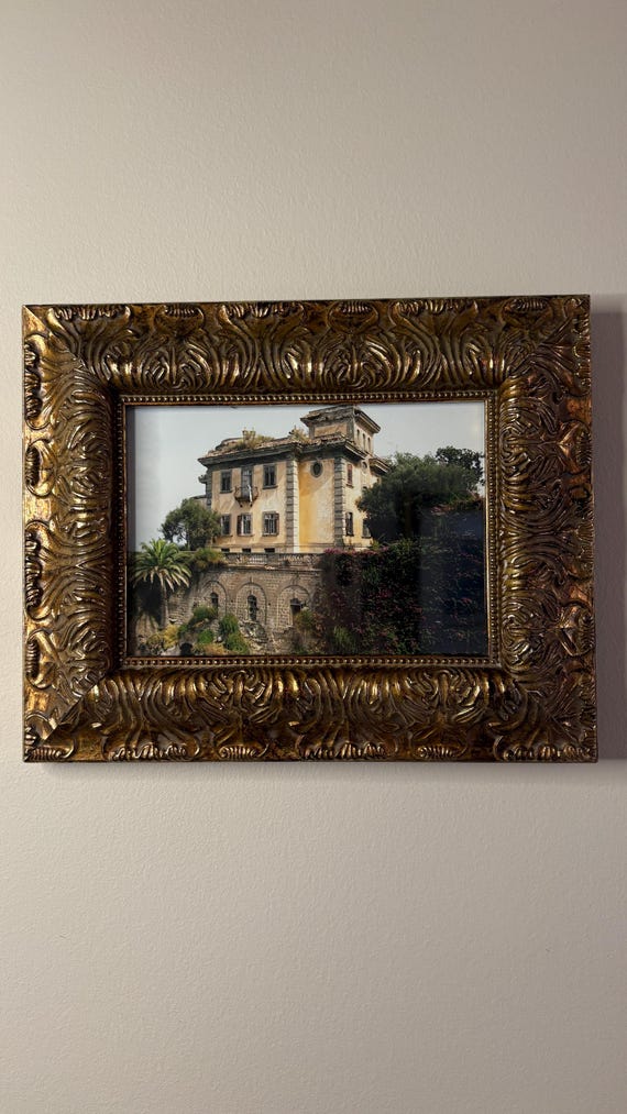 Vintage Italian Copper Foil Metal Frame Repoussé Decorative Picture Frame 9x11 Aritsan Made Well