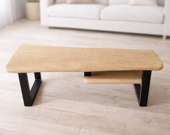 Mesa de centro de roble macizo, hecha a mano, piezas únicas.