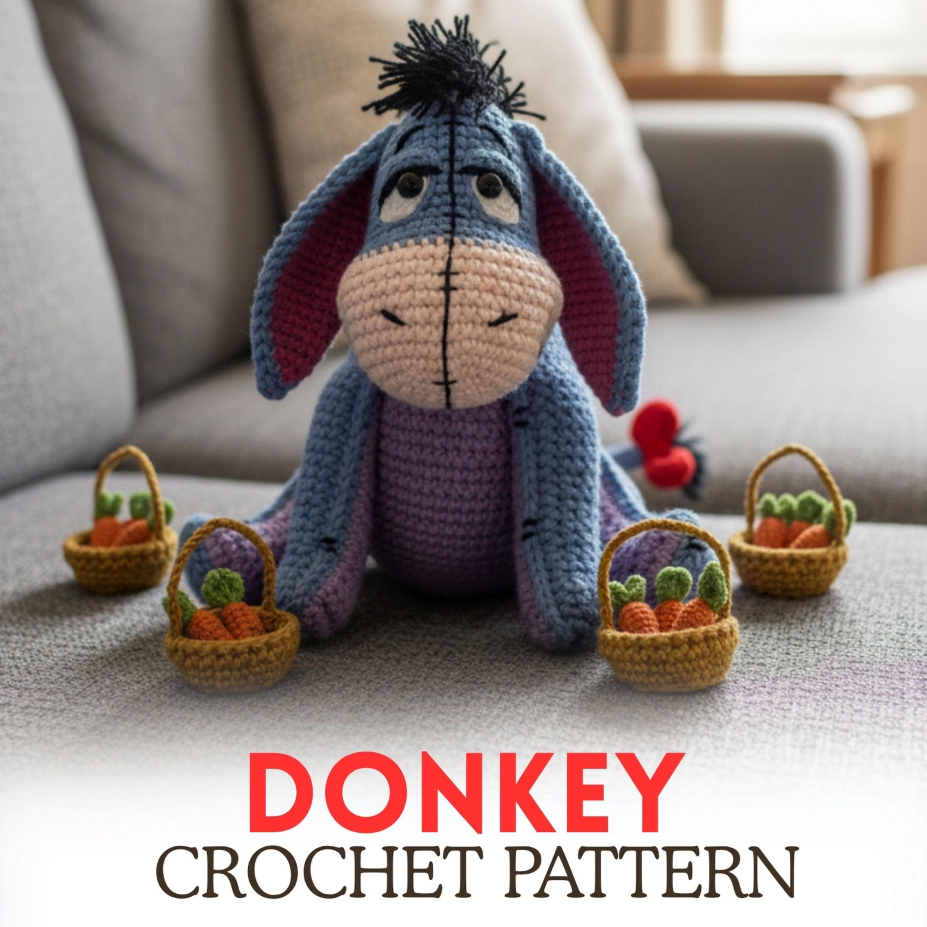 Eeyore Crochet Pattern Donkey Amigurumi Pattern Pdf Digital Download