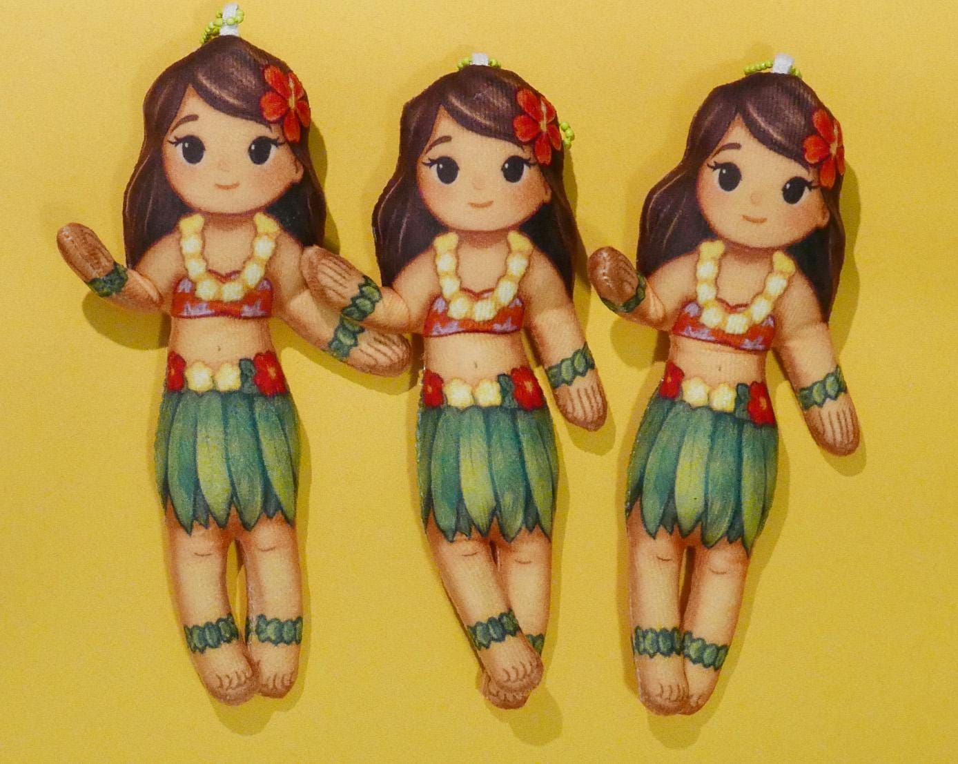 Hula Girl Keychain - Etsy