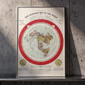 Gleason's 1892 Flat Earth Map | Vintage World Map Art (Digital Download)