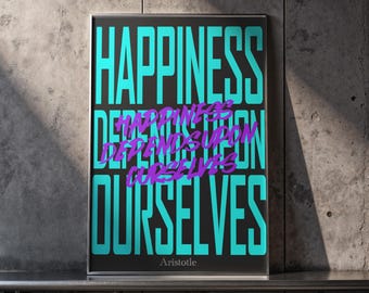 Aristoteles Quote Glitch Art Print | Y2K-poster filosofie (digitale download)