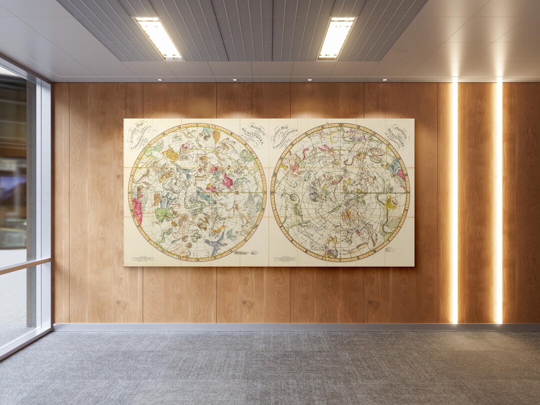 Vintage Celestial Map Print | Antique Star Chart Constellations ...