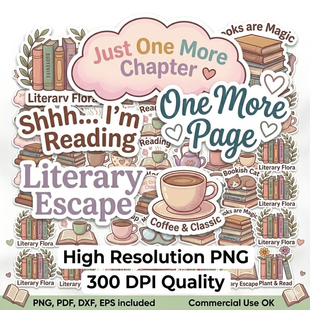 100+ Pngs Just One More Chapter PNG Bundle, Book Lover, 105 PNG Files ...
