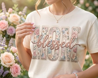 Moeder png-bundel bloemenshirt MOM-shirtontwerp, Moederdag, png