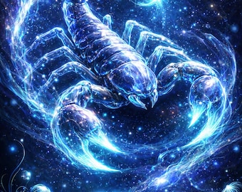 3D Scorpio Zodiac Wall Art, Astrology Print, Celestial Constellation Poster, Digital Download
