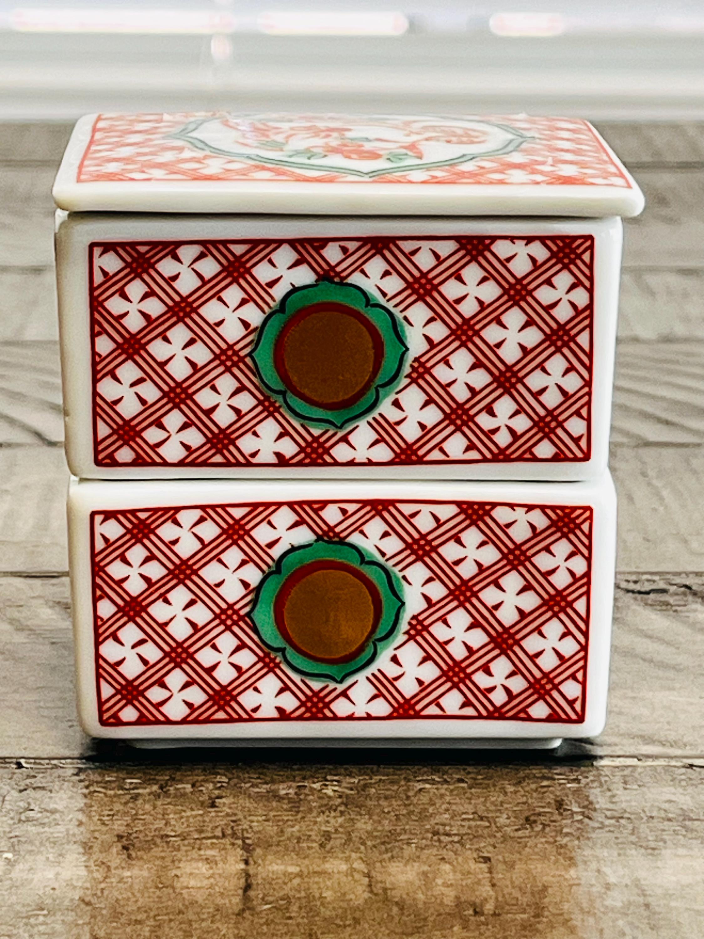 Vintage Japanese Porcelain Stacking Box Set - Etsy