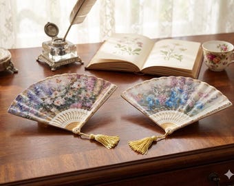 Elegant Lena Liu "Unfolding Beauty" Porcelain Fan Plate Set