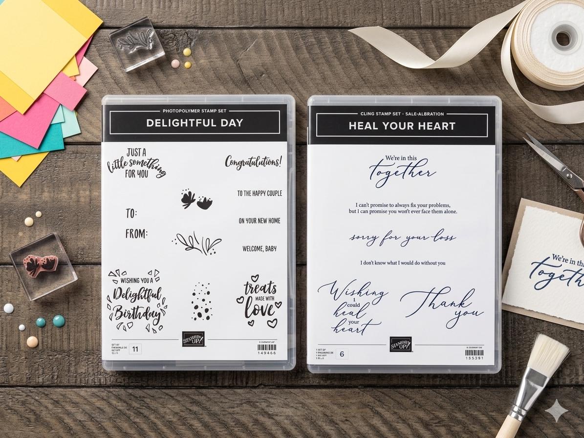 Stampin' Up! Bundle: Delightful Day & Heal Your Heart Rubber Stamp Sets ...