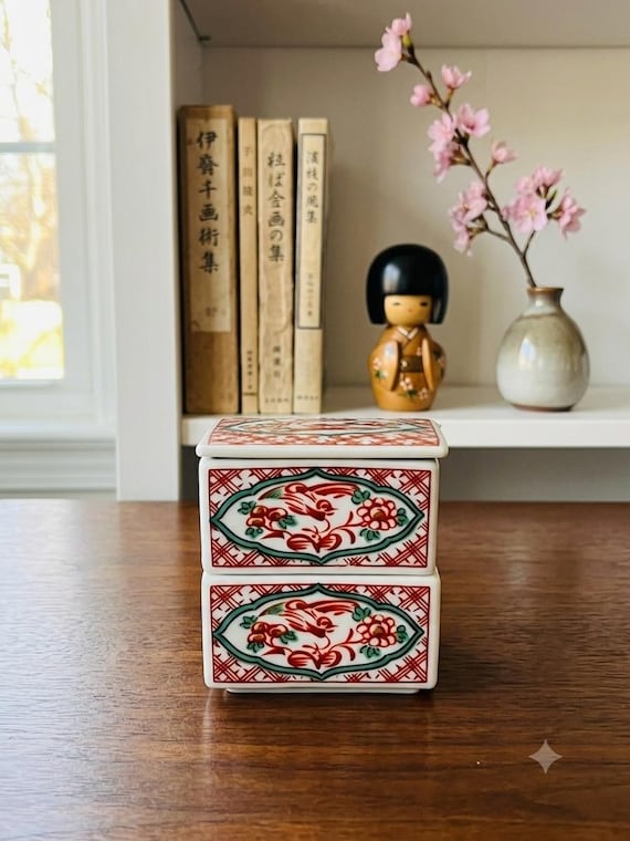 VINTAGE STACKING ボックス Vintage Japanese Porcelain Stacking Box Set - Etsy