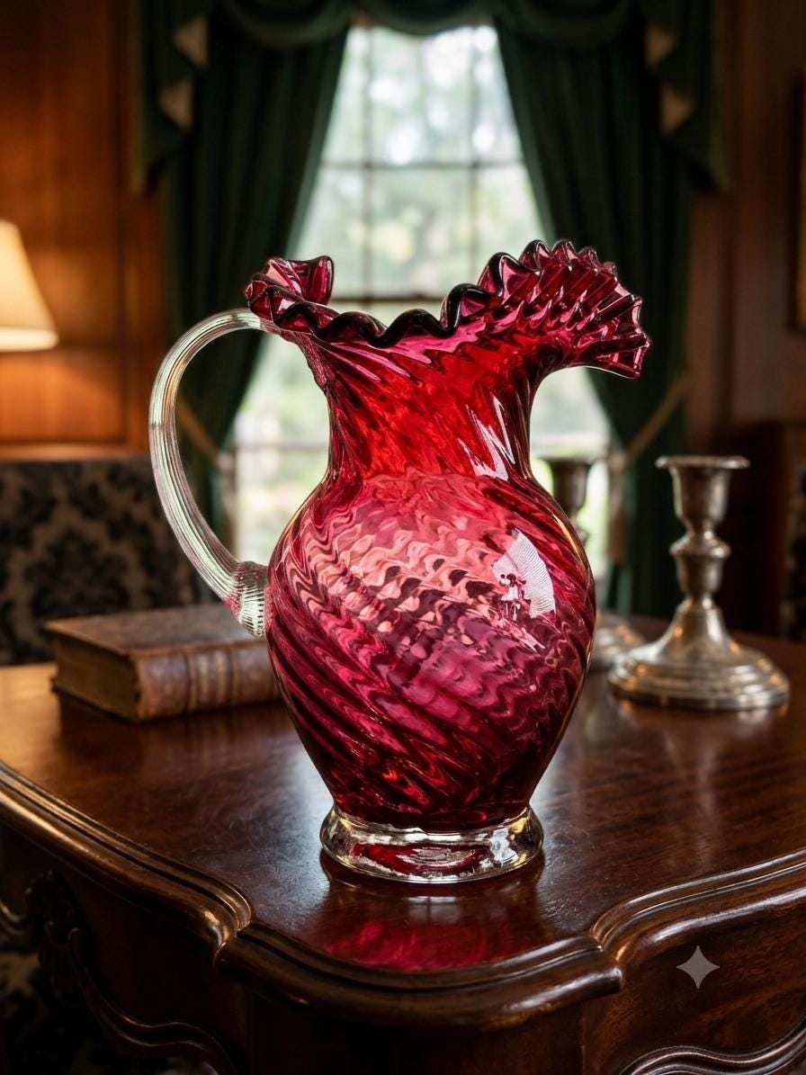 Fenton Glass Water Pitchers - Etsy