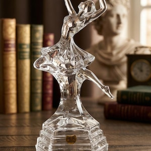 Crystal Glass Ballerina Figurine - Etsy