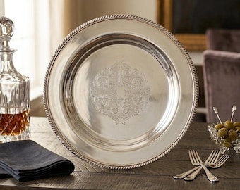 Vintage Sheridan Silver Plated 10" Round Serving Tray / Platter