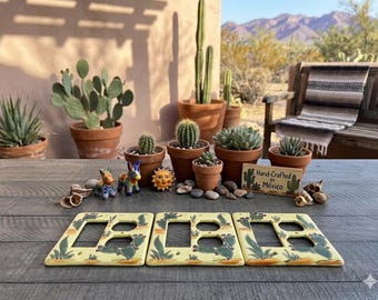 Vibrant Hand-Painted Mexican Talavera Style Switch Plate Covers – Set of 3