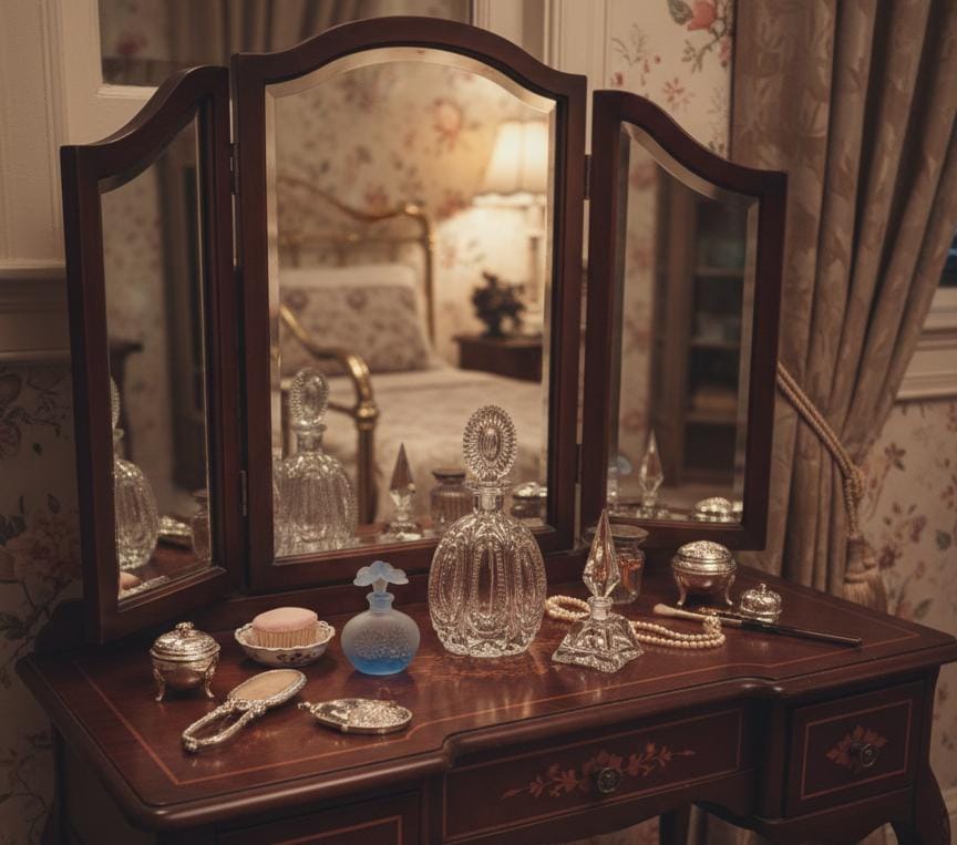 cut glass dressing table set Antique Crystal Vintage crystal Size:M (6-8 years) algolia:aug25 Navy Bridesmaid Dress Chiffon