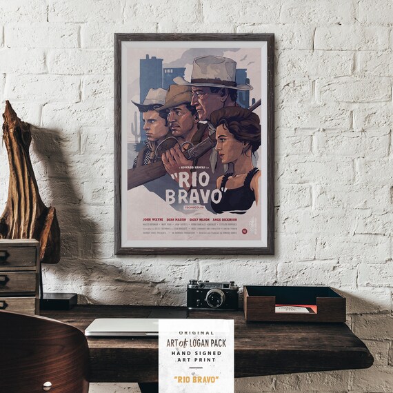 Rio Bravo Classic Film Style Poster John Wayne Dean Etsy Rio Bravo Classic Film Style Poster John Wayne Dean Etsy