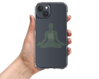 Funda transparente para teléfono con efecto lluvia digital, estilo hacker ciberpunk