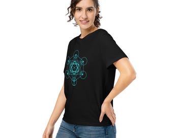 Metatron's Cube Organic Cotton Women's Tee, Sacred Geometry Shirt