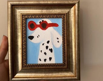 Original Oil Painting, Miniature Pop Art Wall Decor