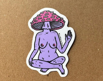 Purple Mush Babe Sticker