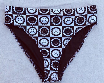 Happy Sad Face Checker Swim bottom