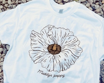 Matilija poppy tee