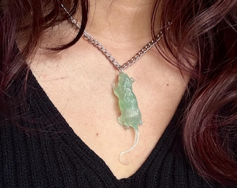 Halloween Glowing Rat Necklace