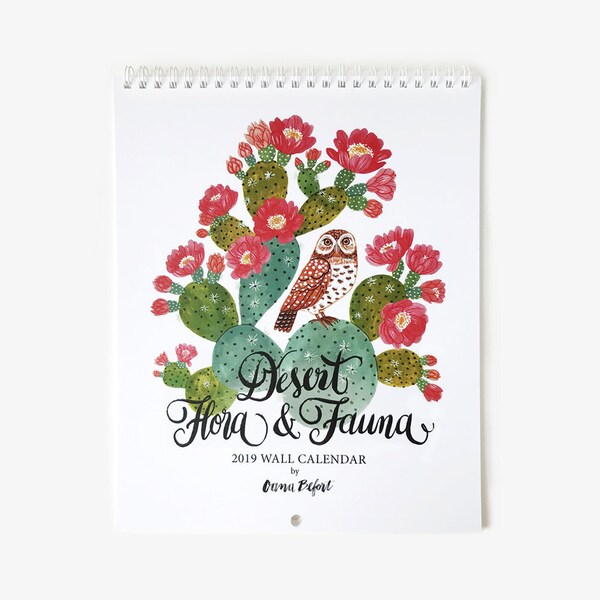 Desert Flora & Fauna 2019 Wall Calendar