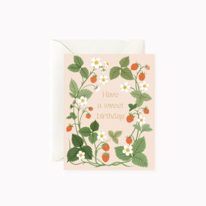 DOUX ANNIVERSAIRE FRAISE | Carte de voeux