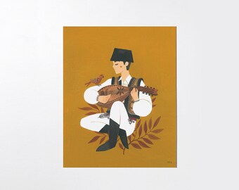 Mockingbird & kobza - 8x10 art print