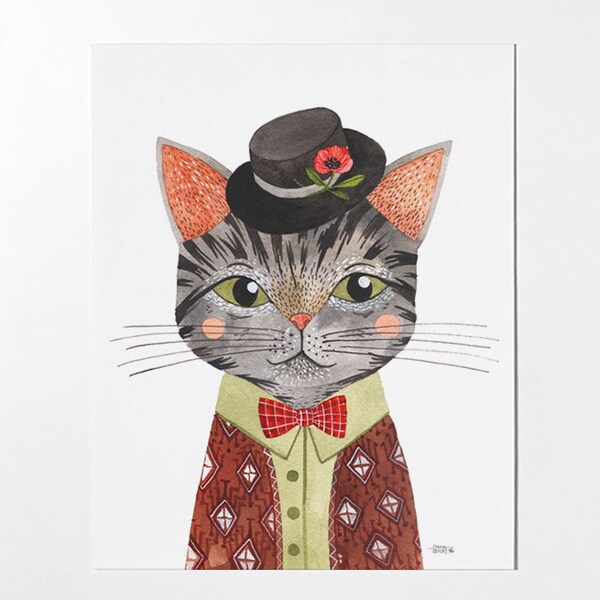 SALE - Cool Cat - 8x10 art print