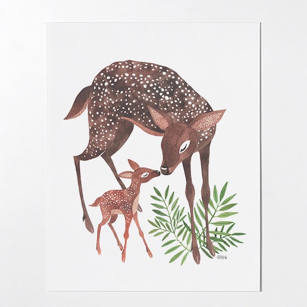 Deer Mom - 8x10 art print