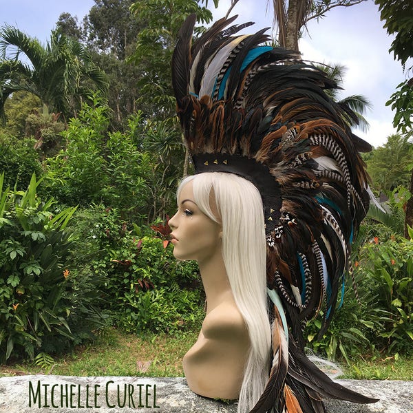 Made to order - Customizable Feather Mohawk / Headdress - "Leilani"