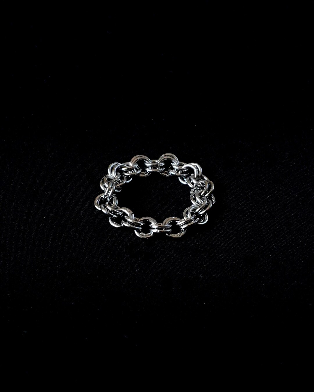 Double Link Chain Ring • Stainless Steel • Grunge Punk Alt Rings - Etsy