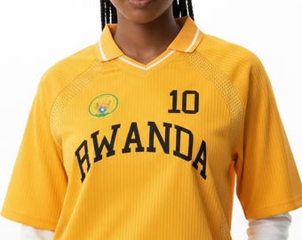 Rwanda Sports Jersey — Coat of Arms Fan Football Shirt - Oversized