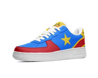 Zapatillas de cuero con la bandera de la República Democrática del Congo, tallas unisex, calzado cómodo, RDC chaussure