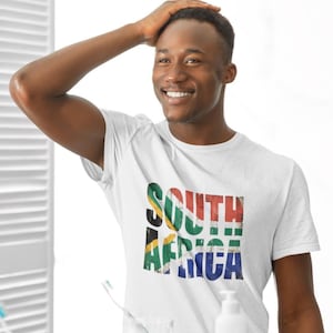South Africa Flag Vintage Graphic Tee, unisex t-shirt, rainbow colors