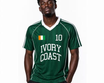 Ivory Coast Soccer Jersey, Cote d'Ivoire Striped Collared Football Shirt, Unisex Fan Gear