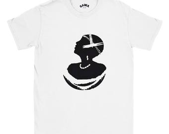 Rwanda Woman Portrait T-Shirt | Black & White African Art Tee