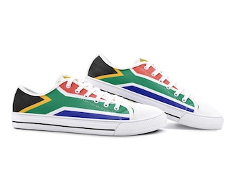 Südafrika-Flagge Low Top Canvas Sneakers, African Pride Unisex Heritage Schuhe
