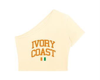 Cote d'Ivoire Ivory Coast Women's One-Shoulder Crop T-Shirt