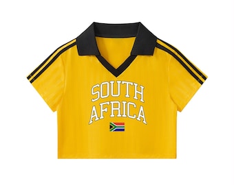 南アフリカ国旗柄のストライプ柄クロップドジャージ