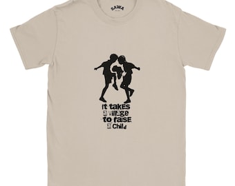 It Takes a Village T-Shirt | African Proverb Quote Tee | Kids Playing Map Design