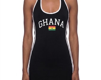 Abito aderente con la bandiera del Ghana, abito sportivo estivo sexy