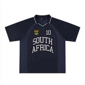 South Africa Sports Jersey, Coat of Arms Fan Shirt, Rugby Soccer Cricket Apparel - Oversized image 9