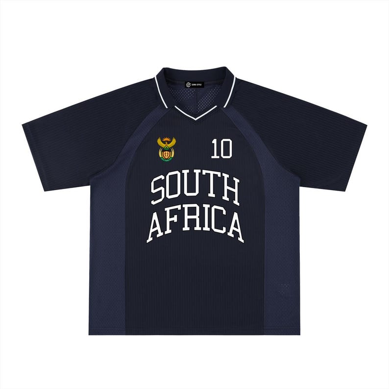 South Africa Sports Jersey, Coat of Arms Fan Shirt, Rugby Soccer Cricket Apparel - Oversized image 9