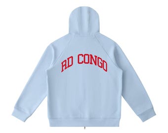 DRC Leopard Soccer Hoodie, RD Congo Supporter, Personalized Name & Number, RDC world cup 2026